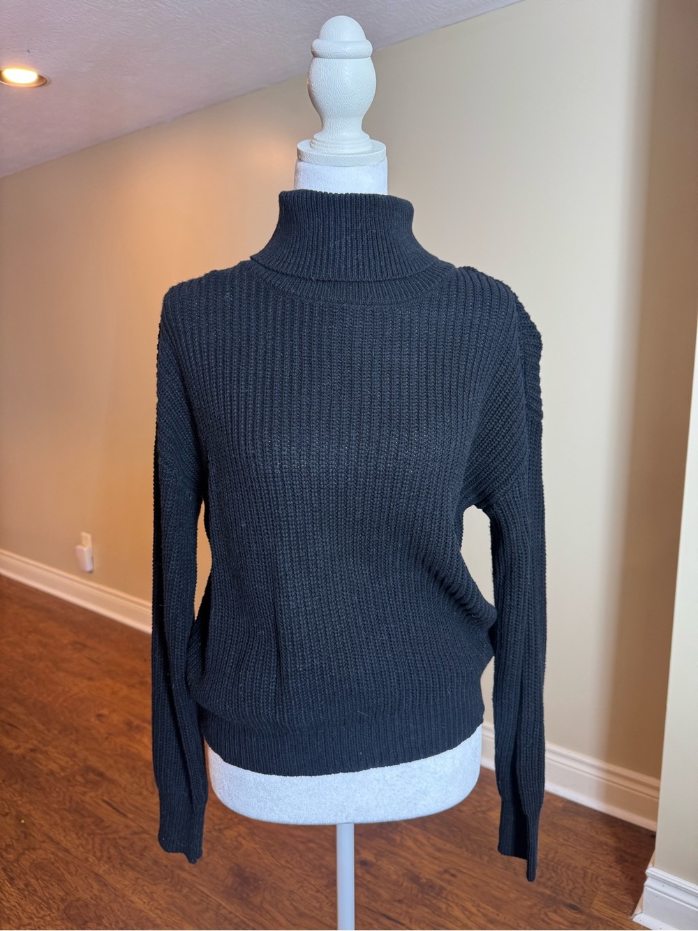 Fashion Nova Black Ribbed Turtleneck Sweater